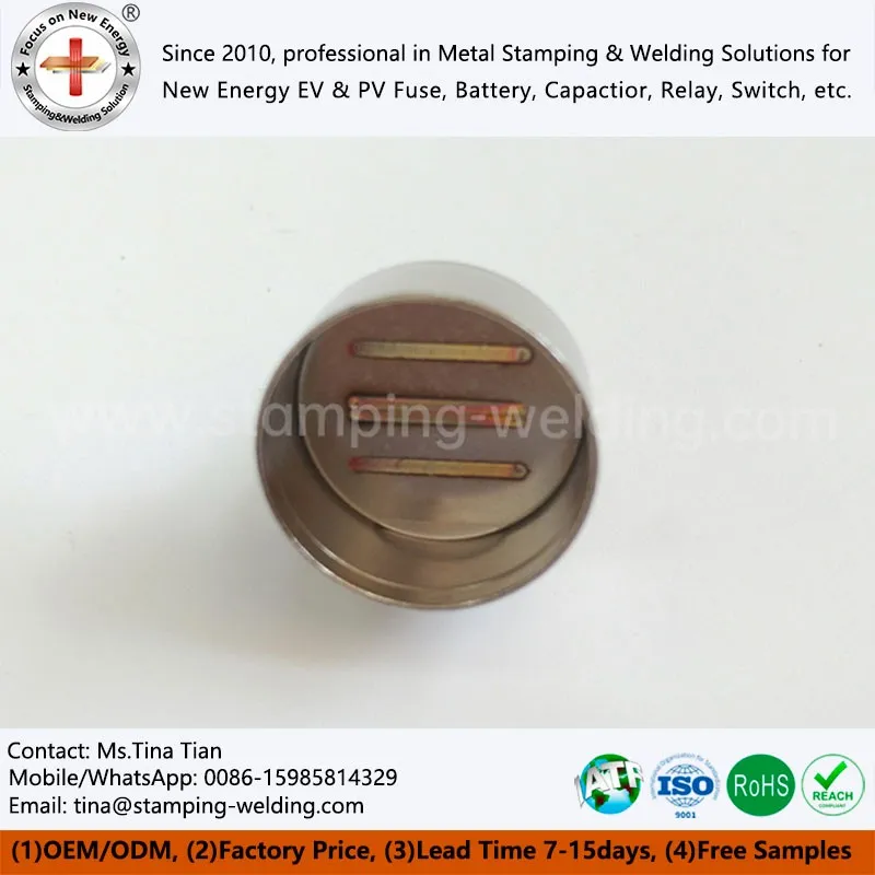 Copper Cap Contact for Electric Vehicle Fuse